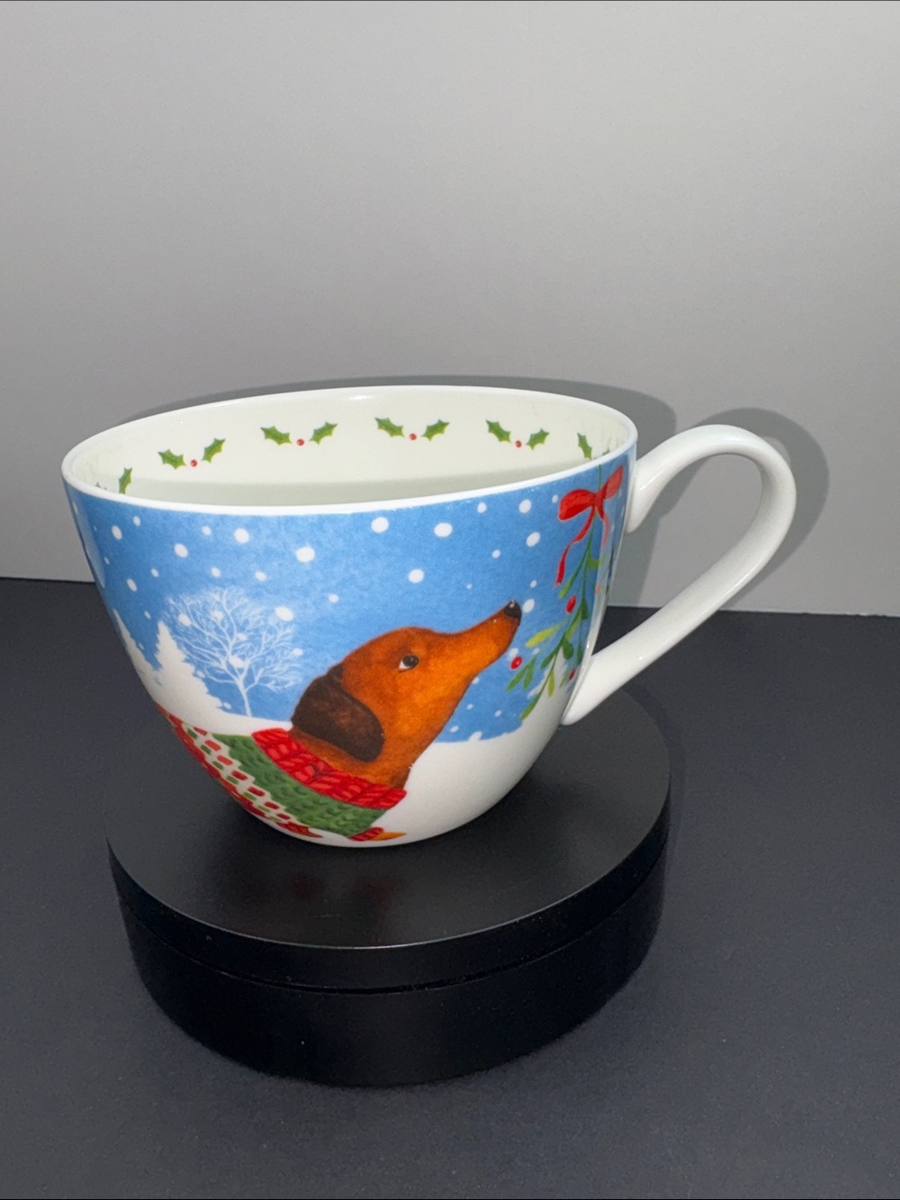 Portobello by Design Dachshund Holiday Dog Mug Festive Winter Christmas